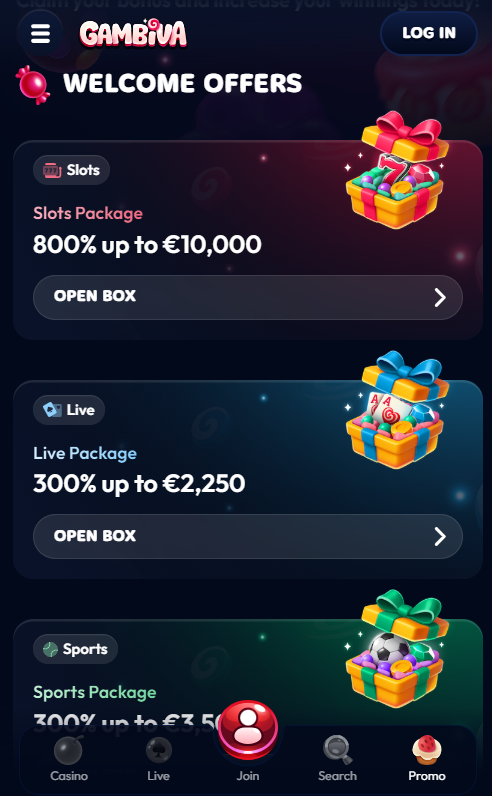 Gambiva Casino mobile